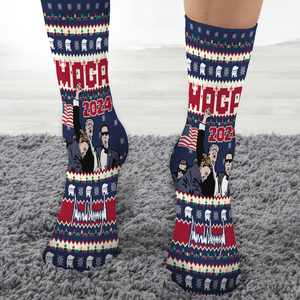 Trump Maga 2024 - Trump F*ght Christmas Socks N369 HA75 64104