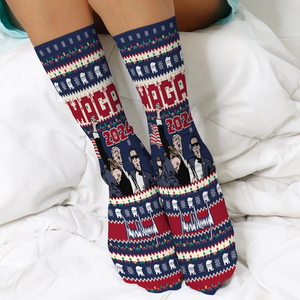 Trump Maga 2024 - Trump F*ght Christmas Socks N369 HA75 64104