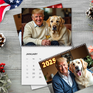 2025 Donald Trump with Dog Wall Calendar, MAGA, Trump Dog Lover Gift LM32 65211