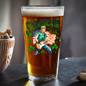 Shamrockin’ The Usa Trump ST. Patrick’s Day Print Beer Glass CH07 67334