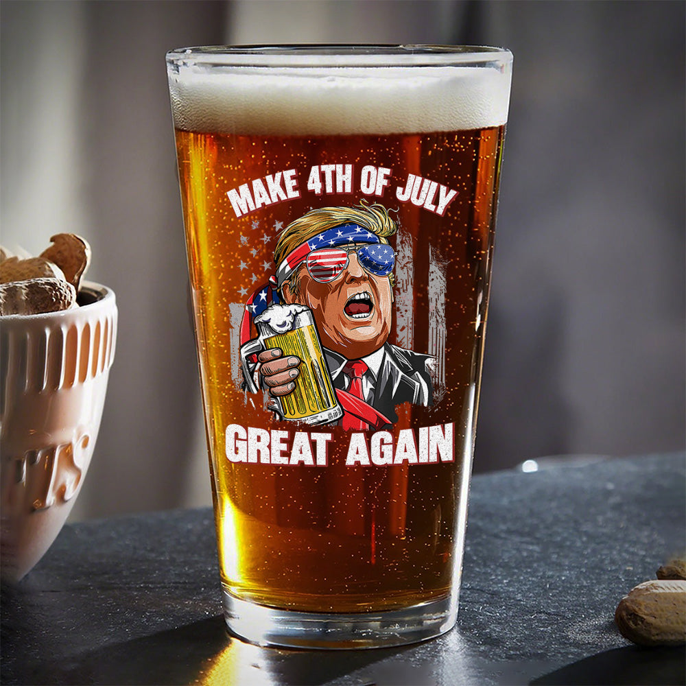 Trump Cheers Make 4th Of July Great Again Print Beer Glass LM32 65375