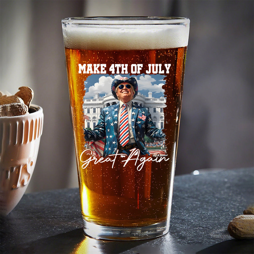 Funny Trump Happy Independence Day Print Beer Glass LM32 65379