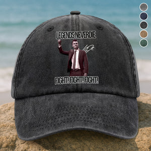 Charlie Kirk Legend Never Dies Vintage Style Washed Denim Baseball Cap HO82 65880