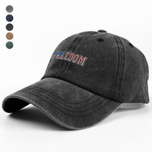 Freedom Charlie Kirk Washed Denim Baseball Cap HA75 64564