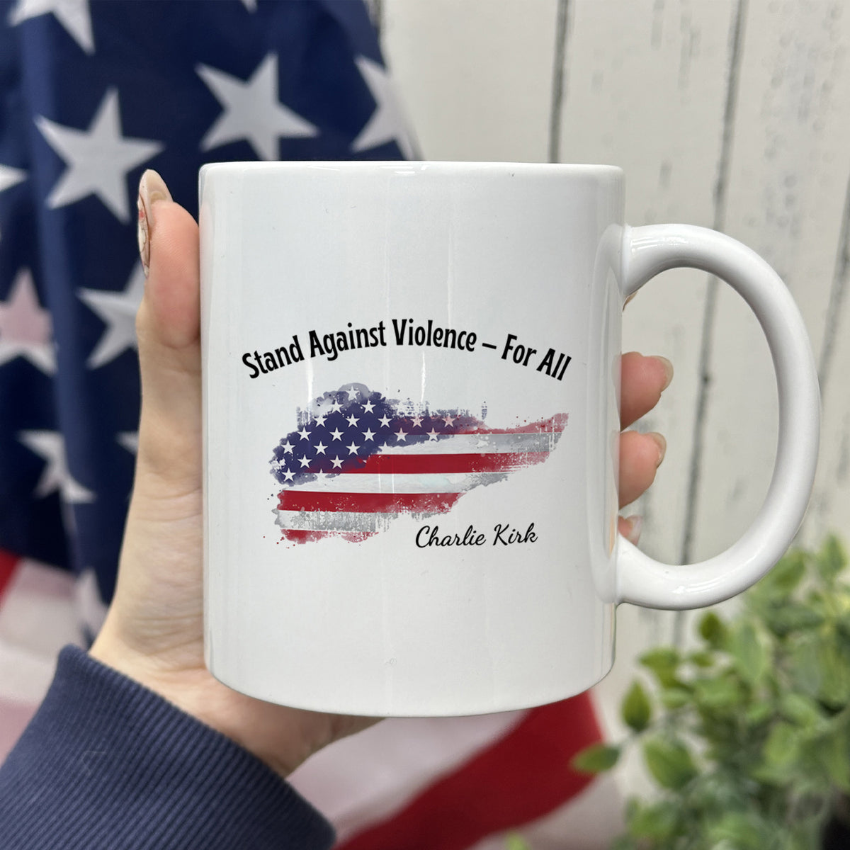 Stand Against Violence For All - Charlie Kirk White Mug HO82 65938