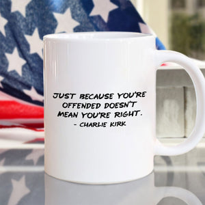 Charlie Kirk Minimalist Famous Quote, Free Speech Conservative Political Truth White Mug HA75 64518