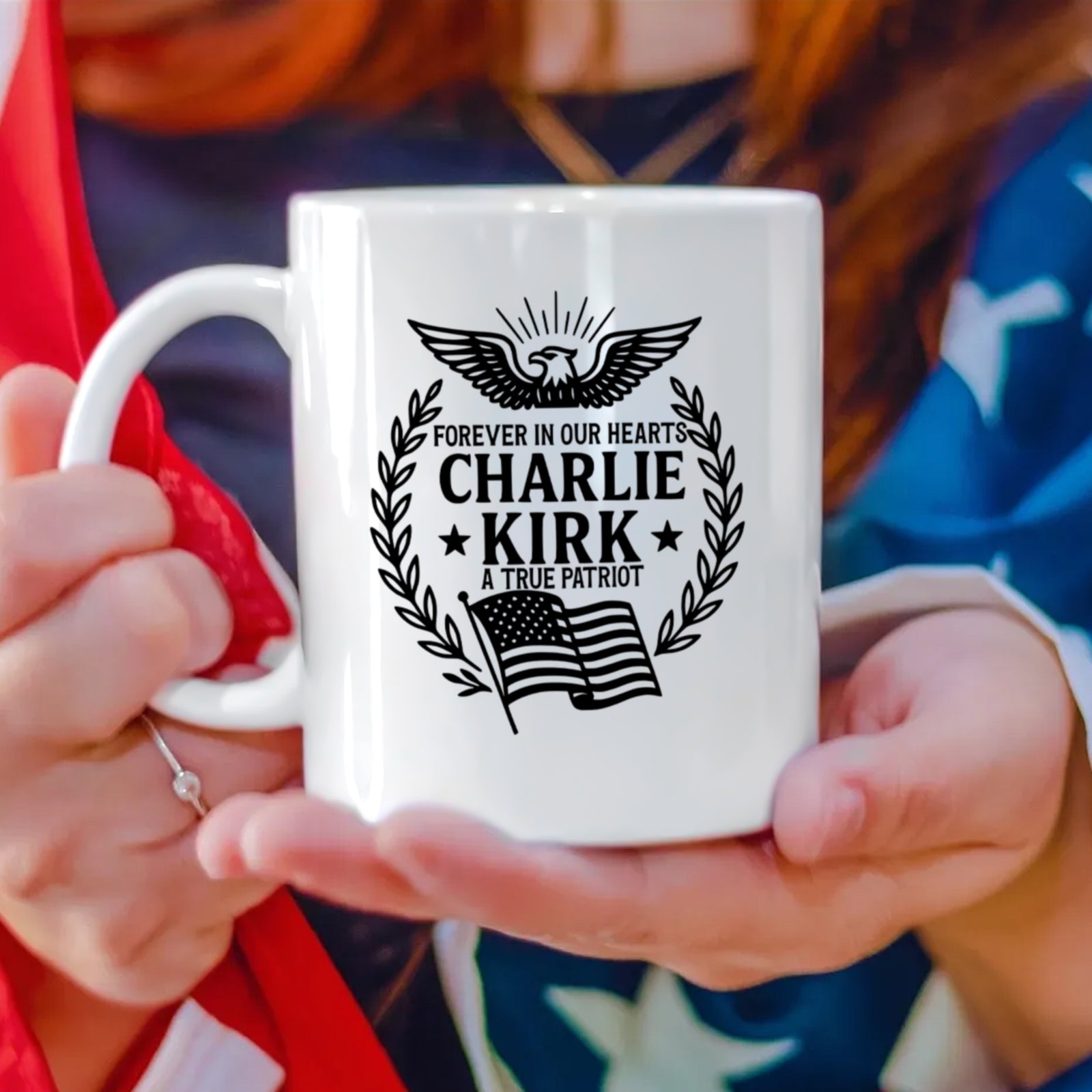 Charlie Kirk Forever In Our Hearts White Mug HO82 65924
