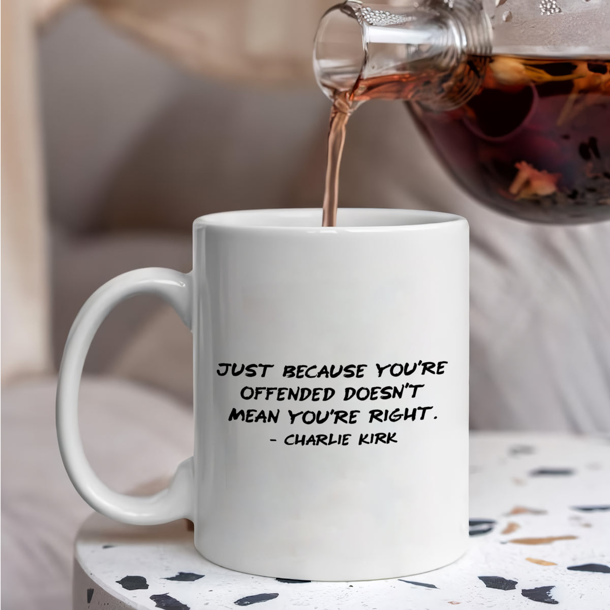 Charlie Kirk Minimalist Famous Quote, Free Speech Conservative Political Truth White Mug HA75 64518