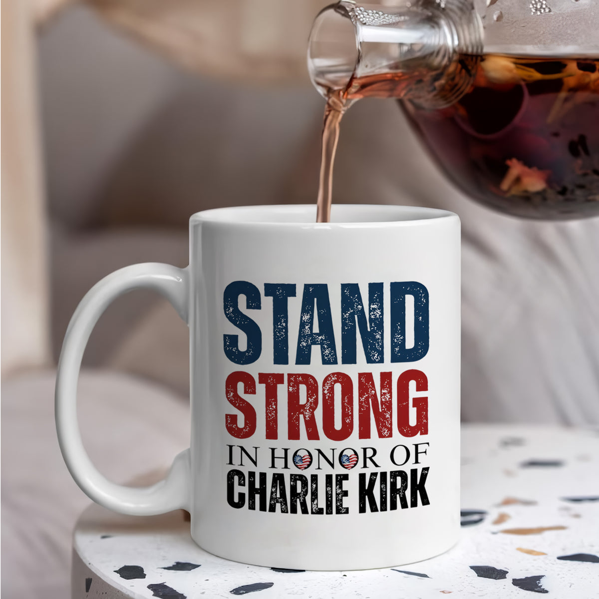 Stand Strong, In Memory Of Charlie Kirk White Mug HO82 65916
