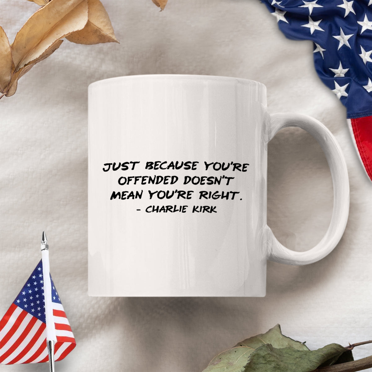 Charlie Kirk Minimalist Famous Quote, Free Speech Conservative Political Truth White Mug HA75 64518