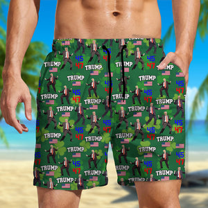 Trump 45 47 Dancing, Trump Irish St. Patrick's Day Beach Short N304 HA75 67218