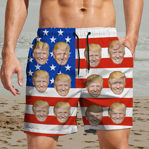 Custom Photo Trump Funny Face Beach Short TH10 62501