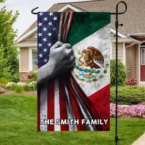 Custom Family Name America And Mexico Garden Flag TH10 63287