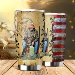 Custom Trump Duck Hunting Photo And Camo Background Fat Tumbler N304 TH10 64143