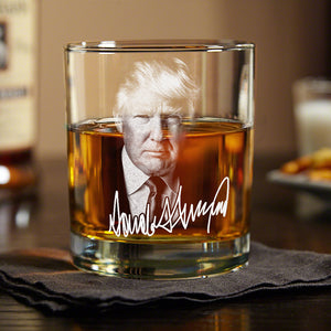 President Trump Sign Whiskey Glass N369 TH10 64111