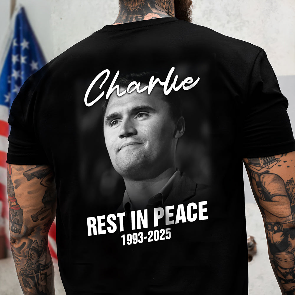 Rest in Peace Charlie Kirk Memorial 1993–2025 Back Side Dark Shirt CH07 67496