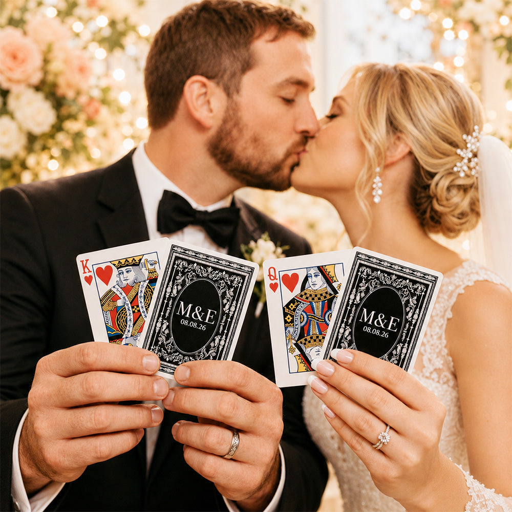 Custom Wedding Playing Cards Deck Personalized Wedding Guest Book Alternative, Newlywed Gift CH07 180028