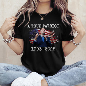 A True Patriot Charlie Kirk Memorial Dark Shirt CH07 67412