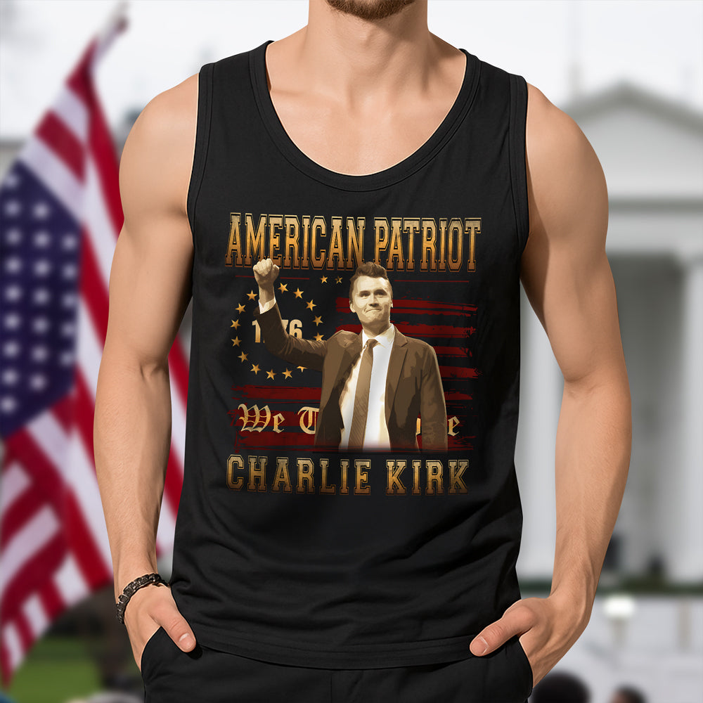 American Patriot Charlie Kirk RIP USA Flag Tanktop CH07 67362