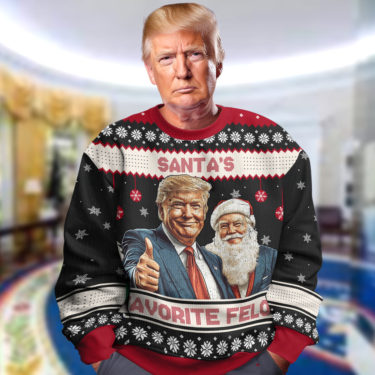 Santa's Favorite Felon Donald Trump Ugly Sweater TH10 N369 64089