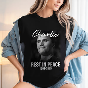 Rest in Peace Charlie Kirk Memorial 1993–2025 Dark Shirt CH07 67492