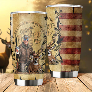 Custom Trump Deer Hunting Photo Laces Style Fat Tumbler N304 TH10 64133