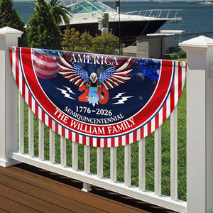 Custom Family Name 250 Years America Semiquincentennial Non-Pleated Fan Flag TH10 898017