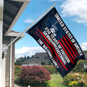Custom Family Name USA 250 Years of Freedom House Flag | Semiquincentennial Patriotic HO82 901106
