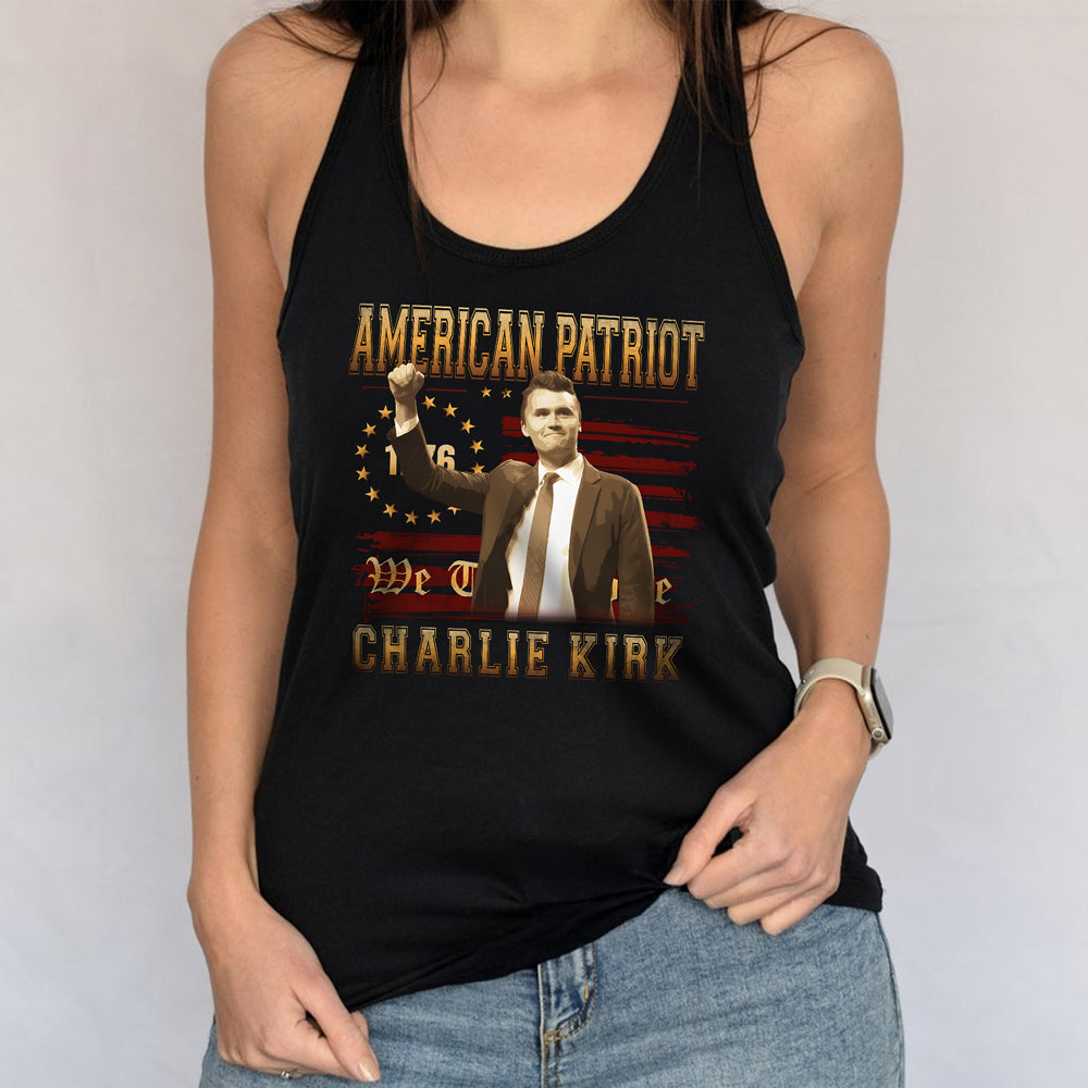American Patriot Charlie Kirk RIP USA Flag Tanktop CH07 67362