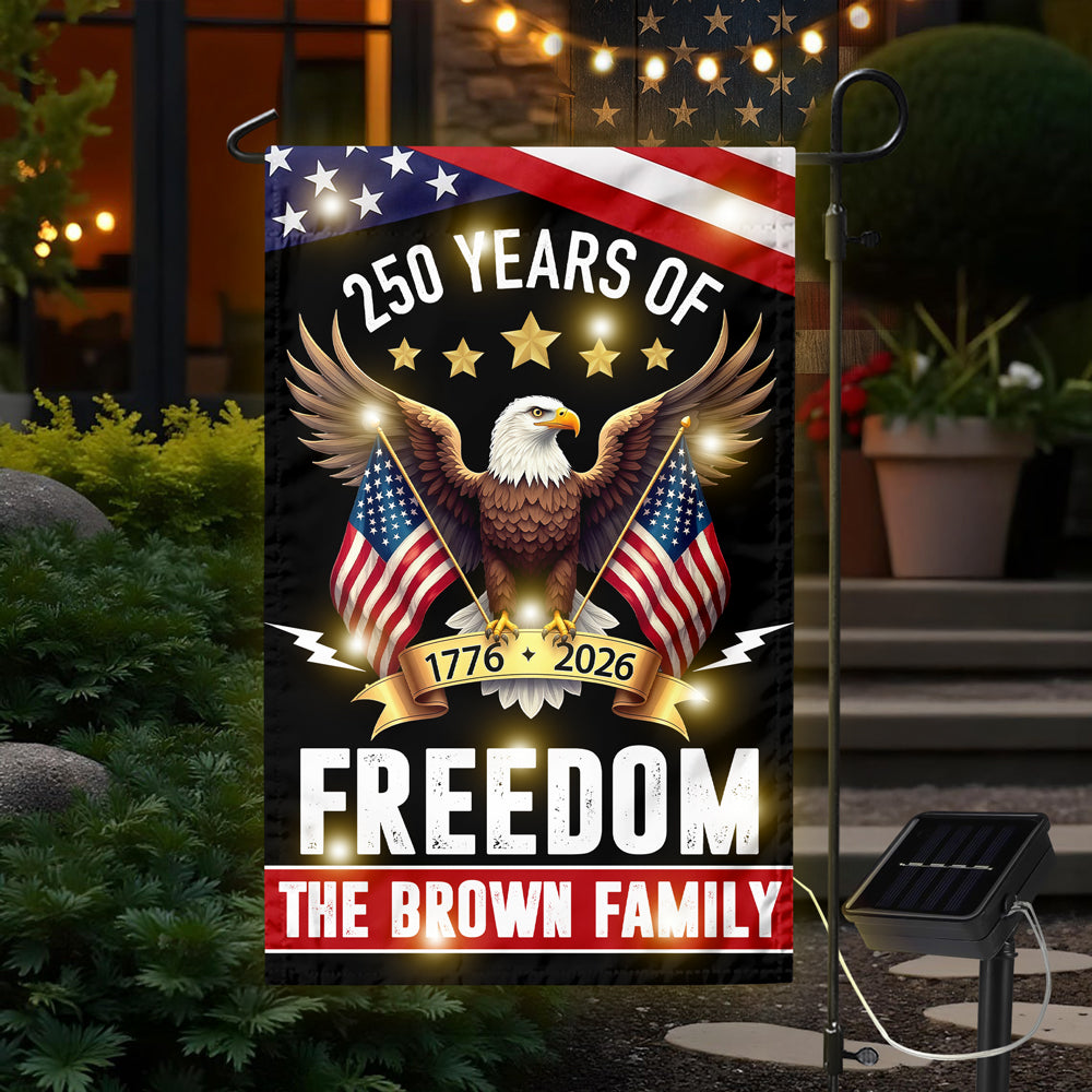 250 Years America Freedom With Eagles LED Garden Flag LM32 895821