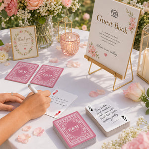 Custom Wedding Playing Cards Deck Personalized Wedding Guest Book Alternative, Newlywed Gift CH07 180028