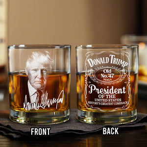 President Trump Sign Whiskey Glass N369 TH10 64111