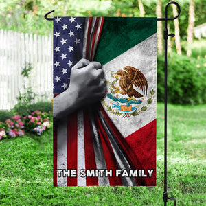 Custom Family Name America And Mexico Garden Flag TH10 63287