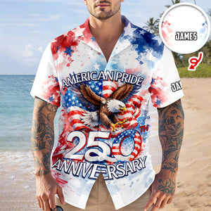 Custom Name American Pride Patriotic 250th Anniversary Eagle 1776–2026 Hawaii Shirt HO82 901212