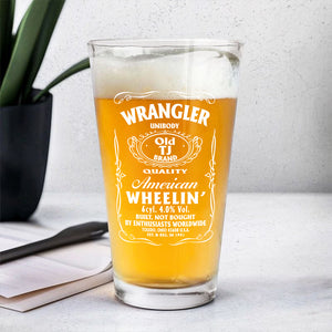 American Wheelin' Print Beer Glass HA75 64350