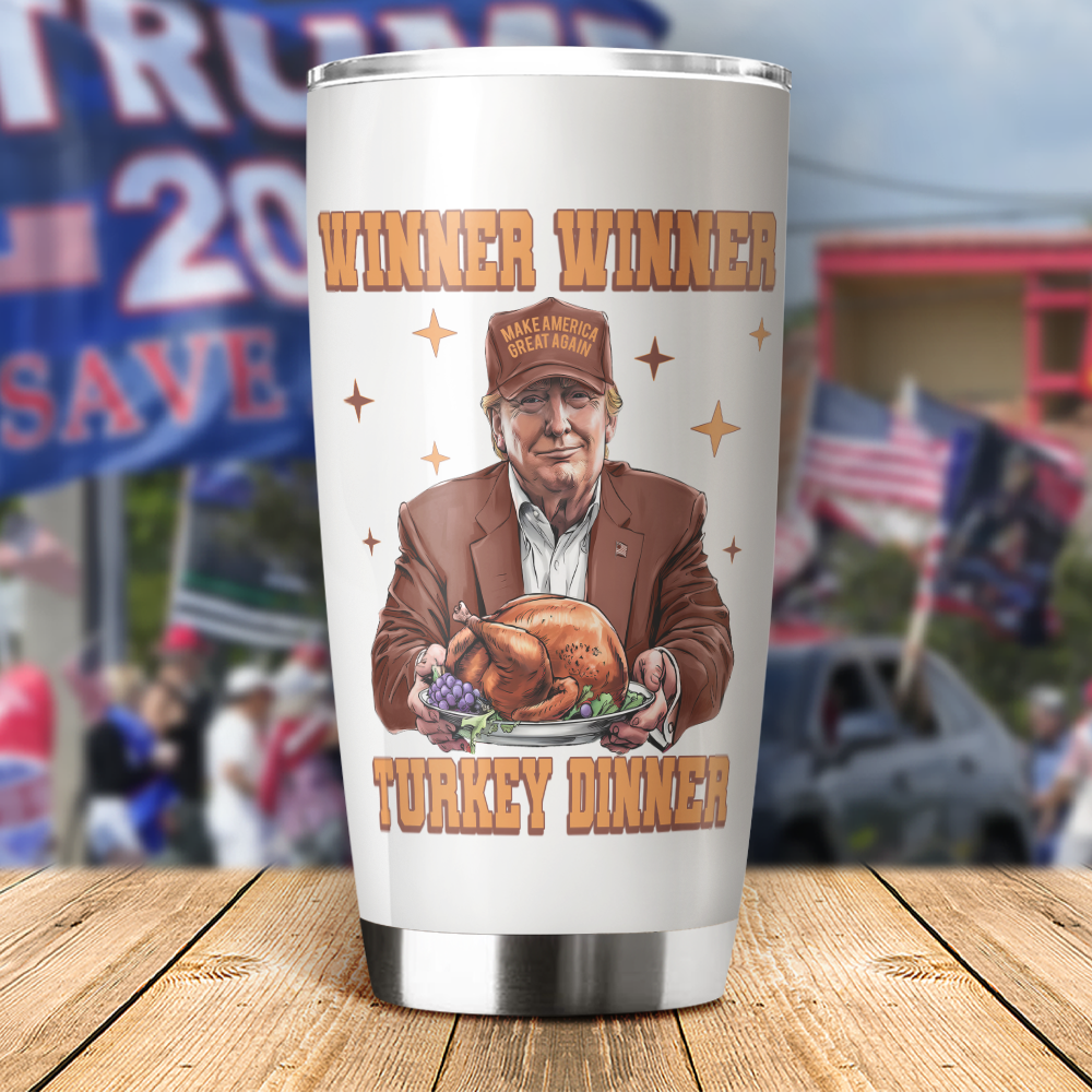 Trump Great Again Winner Turkey Dinner Fat Tumbler LM32 63925