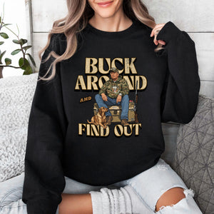 Trump Buck Around And Find Out Grunge Hunting Dark Shirt TH10 67102