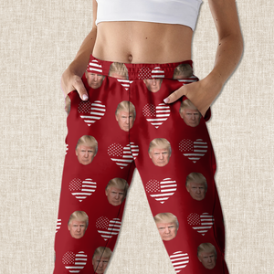 Custom Trump Face Photo Thin Line Flag Pajamas TH10 64155