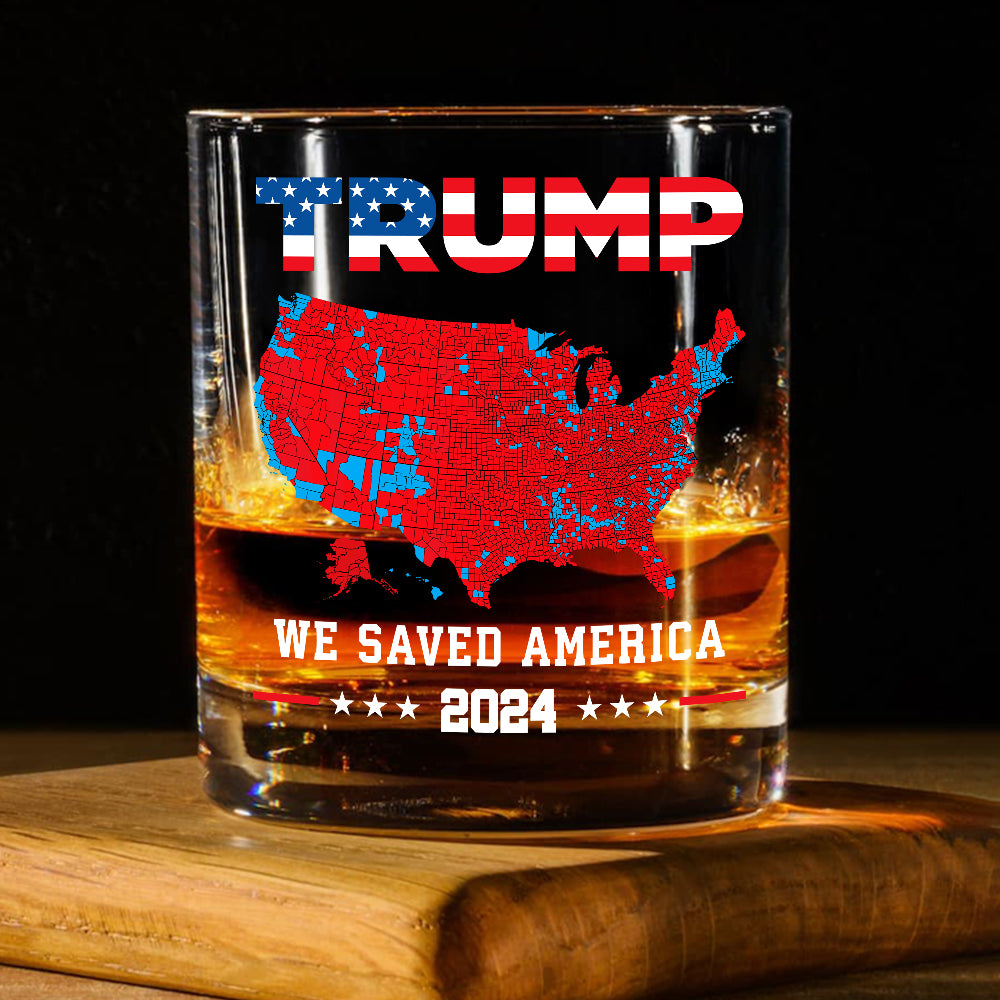 Trump We Saved America 2024 Whiskey Glass HA75 63797