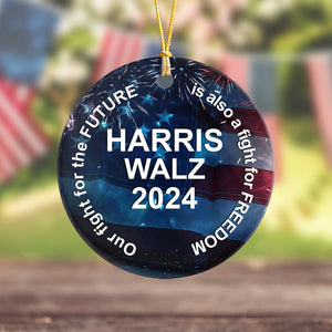 Harris Walz 2024 Save Democracy Ceramic Ornament TH10 63399