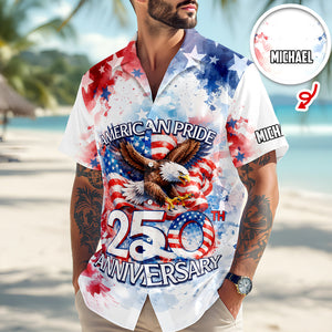Custom Name American Pride Patriotic 250th Anniversary Eagle 1776–2026 Hawaii Shirt HO82 901212