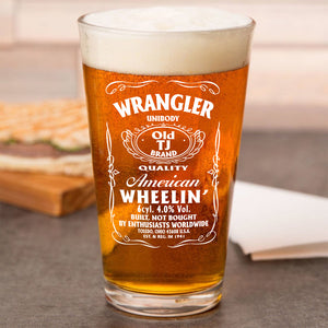 American Wheelin' Print Beer Glass HA75 64350