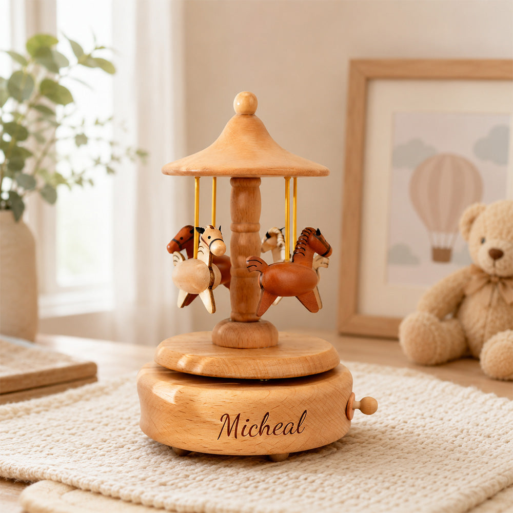 Personalized Kid Name Engraved Wooden Music Box Baby Shower Gift Birthday Gift for Kids CH07 180110