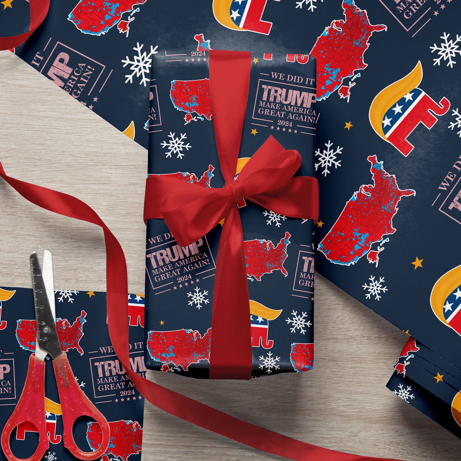 We Did It Trump Make America Great Again Wrapping Paper For Christmas Gift HA75 64094