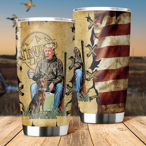 Custom Trump Duck Hunting Photo And Camo Background Fat Tumbler N304 TH10 64143