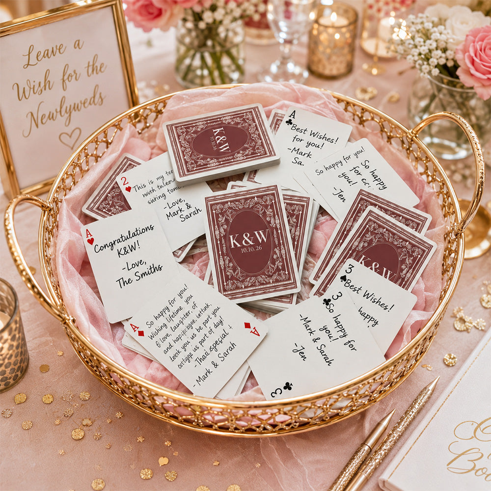 Custom Wedding Playing Cards Deck Personalized Wedding Guest Book Alternative, Newlywed Gift CH07 180028