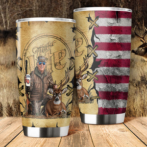 Custom Trump Deer Hunting Photo Laces Style Fat Tumbler N304 TH10 64133