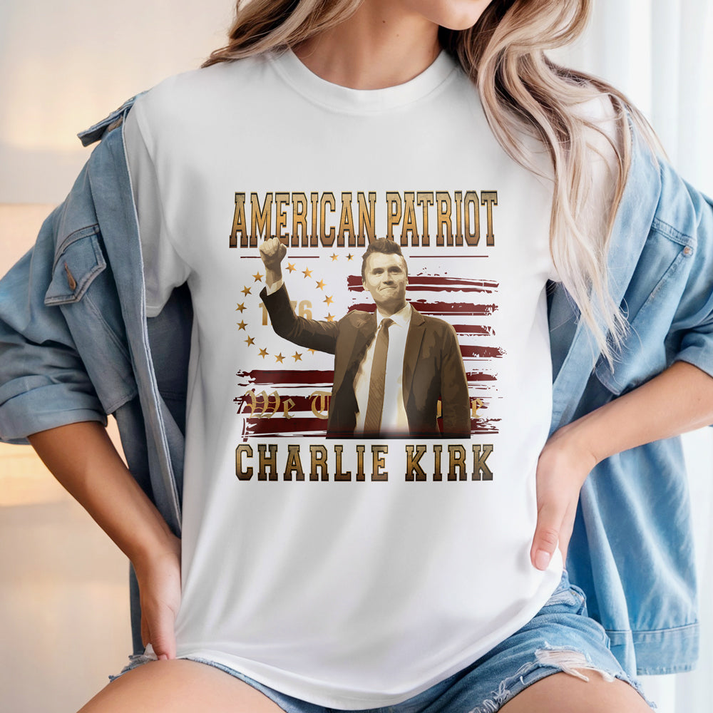 American Patriot Charlie Kirk RIP USA Flag Bright Shirt CH07 67360