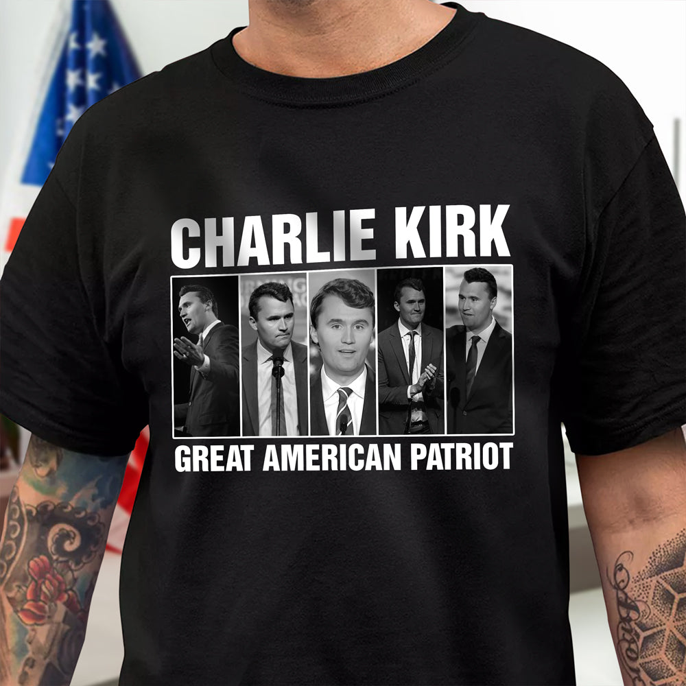 Charlie Kirk Great American Patriot Dark Shirt HA75 64472