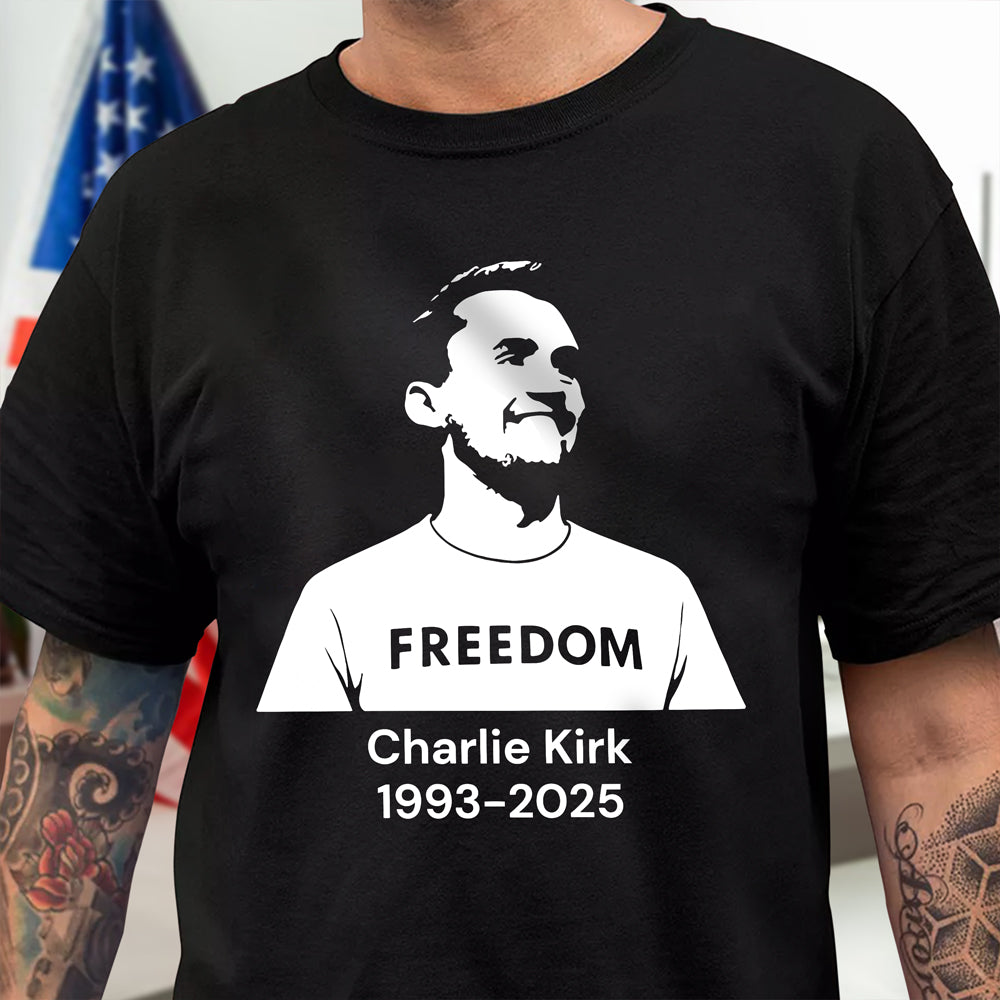Charlie Kirk Memorial Freedom Dark Shirt CH07 67610